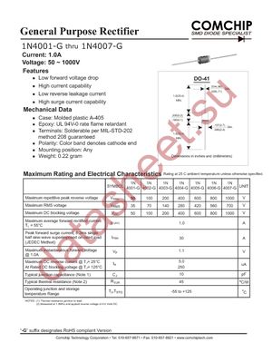 1N4001T-G datasheet  